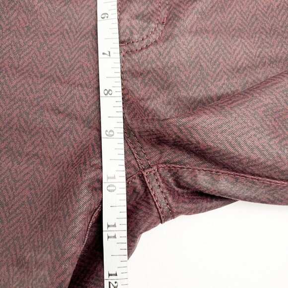 Lafayette 148 Coated Jeans Womens 6 Burgundy Mid Rise Straight Herringbone Print - Picture 7 of 13